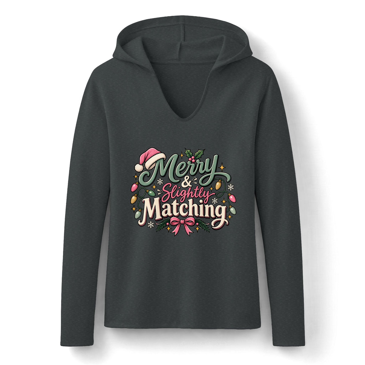 Merry & Slightly Matching Women's Hoodie | Christmas holiday festive sweatshirt