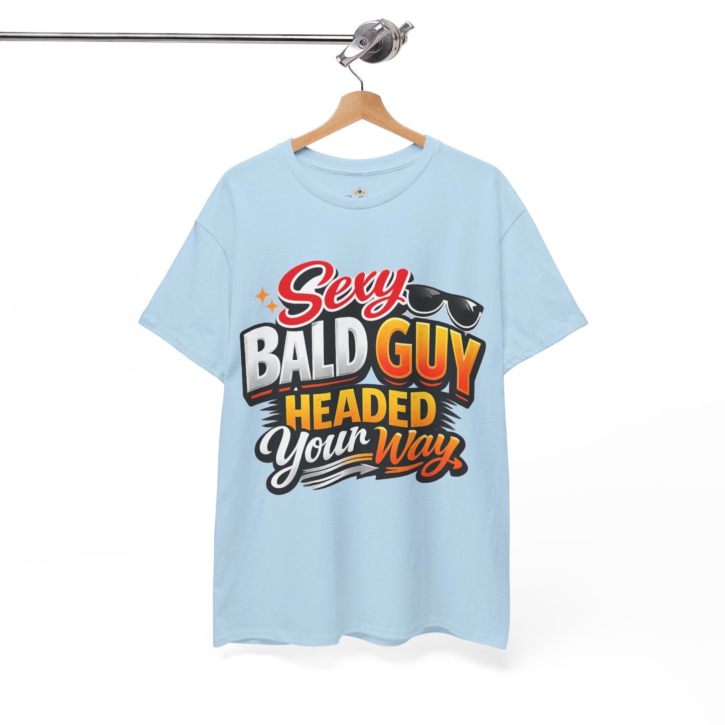 Sexy Bald Guy Headed Your Way T-Shirt | Funny Bald Head Tee, Sunglasses Graphic