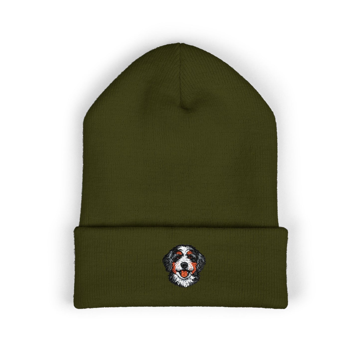 Bernedoodle Embroidered Beanie | Cuffed Knit Hat