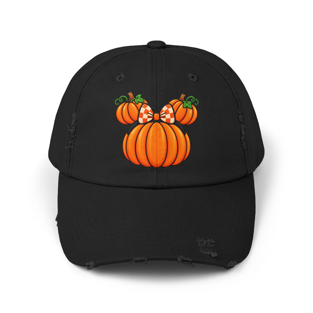 Fall Pumpkin  Ears Cap | Distressed Baseball Hat, Halloween Fall