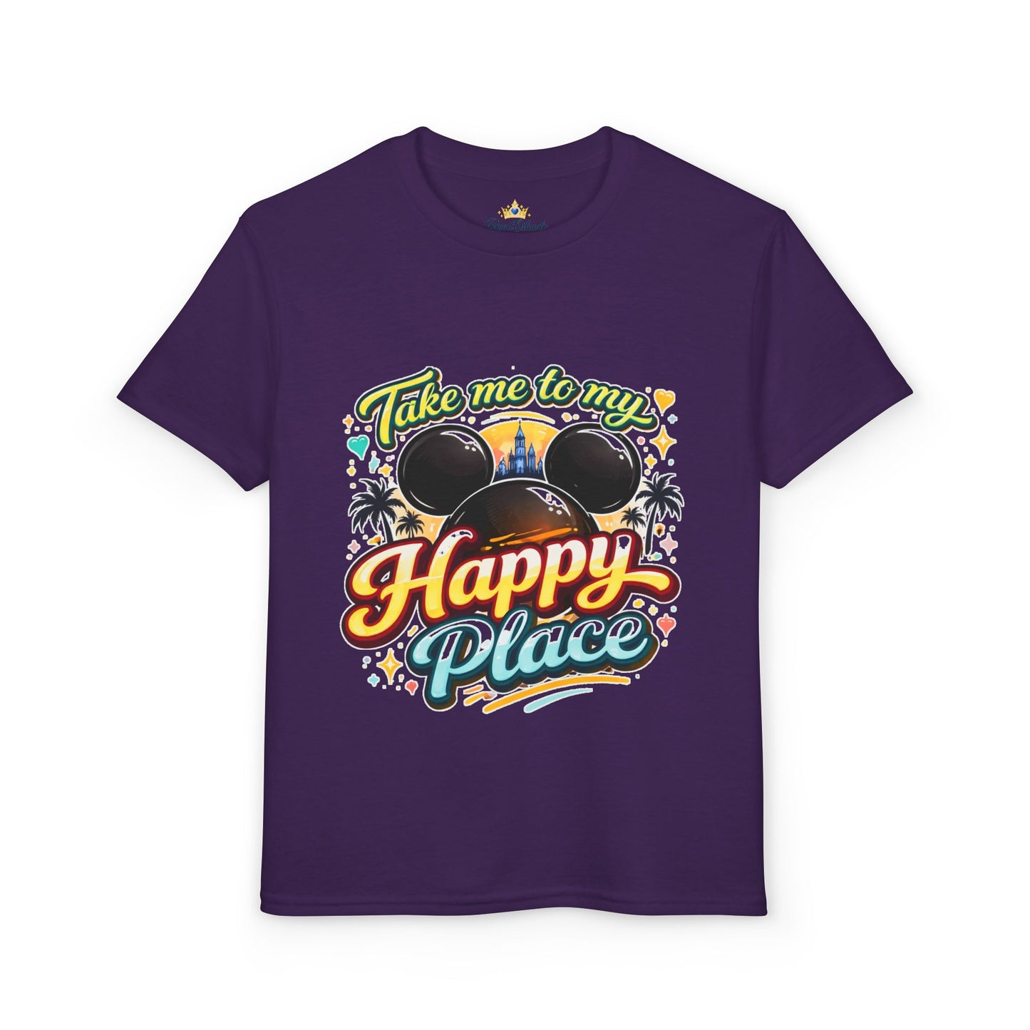 Take Me To My Happy Place Youth T-Shirt | Mickey Ears Sunset Theme