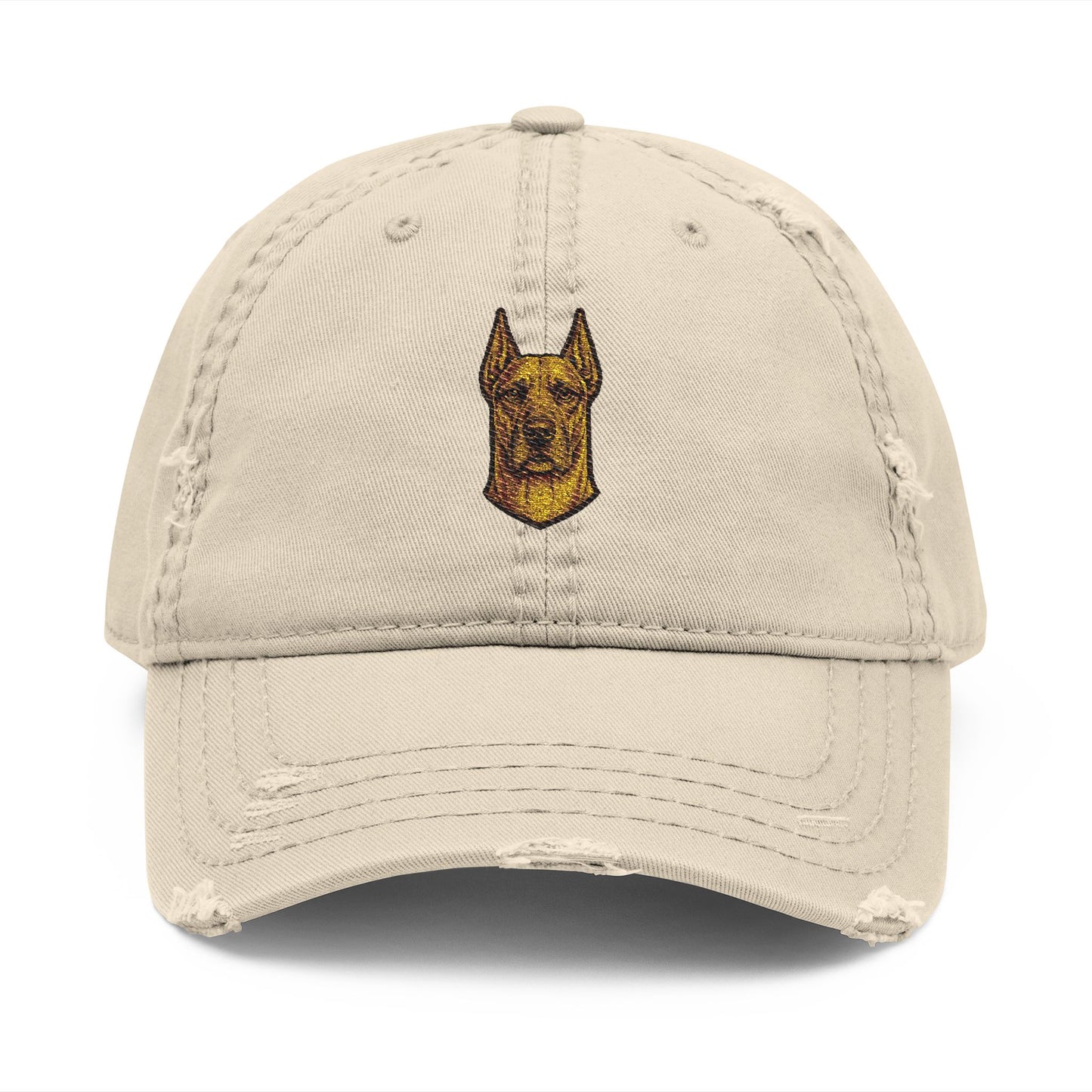 Great Dane Head Embroidered Hat | Distressed Baseball Cap
