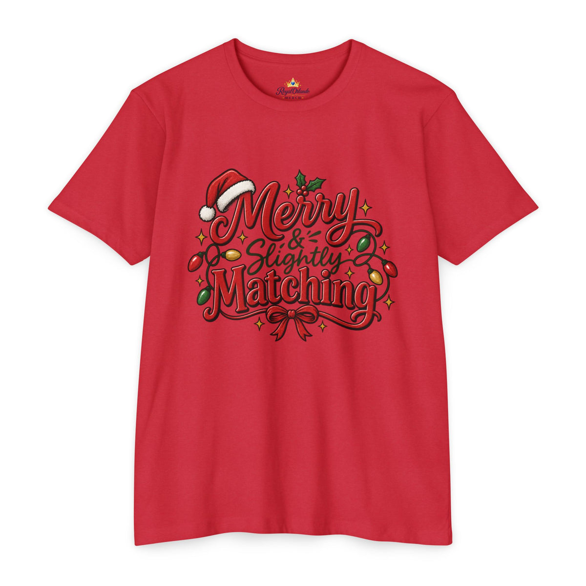 Merry & Slightly Matching Christmas T-Shirt- Family and Friends holiday pajama shirts