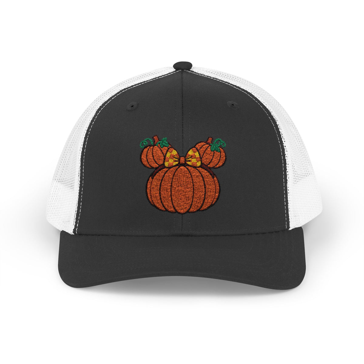 Fall Pumpkin Trio Snapback Cap | Autumn Harvest Embroidered Trucker Hat
