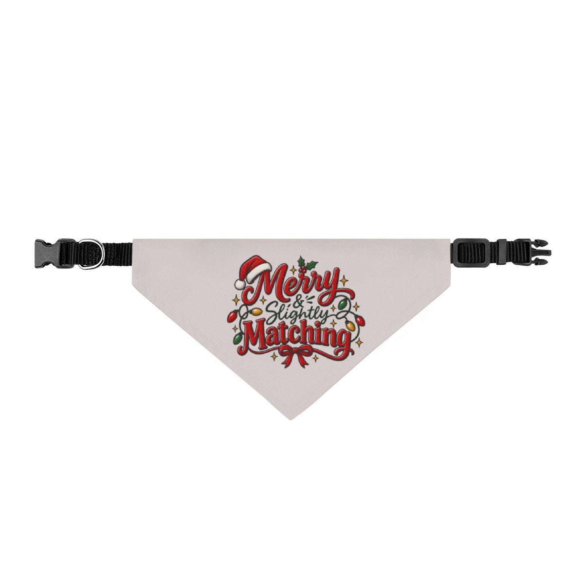 Clip-on Pet Bandana — "Merry & Slightly Matching" Christmas Dog or Cat Scarf family pajamas