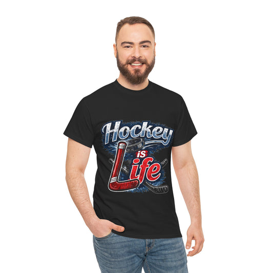 Hockey Is Life T-Shirt | Hockey Stick Graphic Tee, Sports Fan Shirt