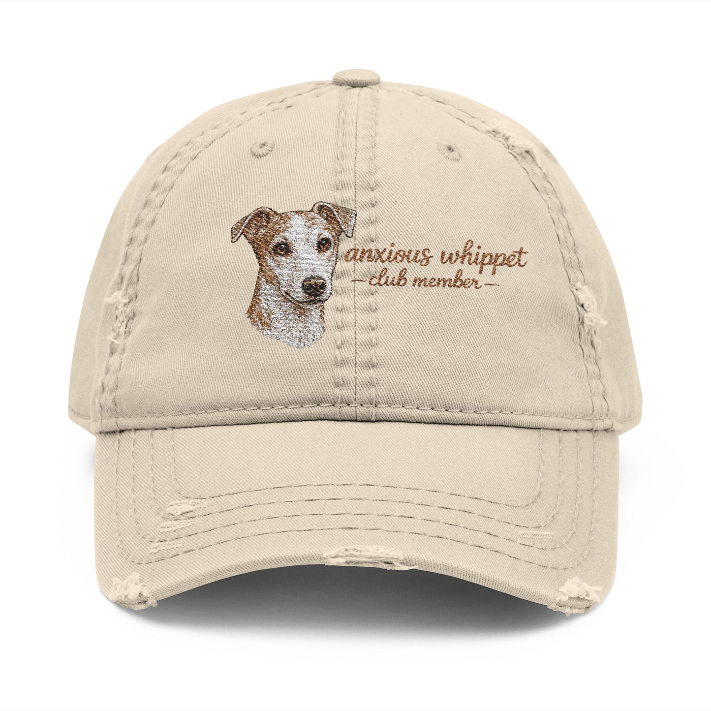 Anxious Whippet Embroidered Dog hat