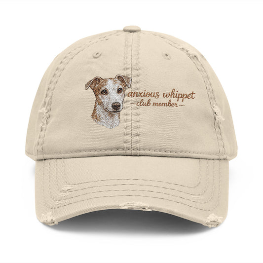 Anxious Whippet Embroidered Dog hat