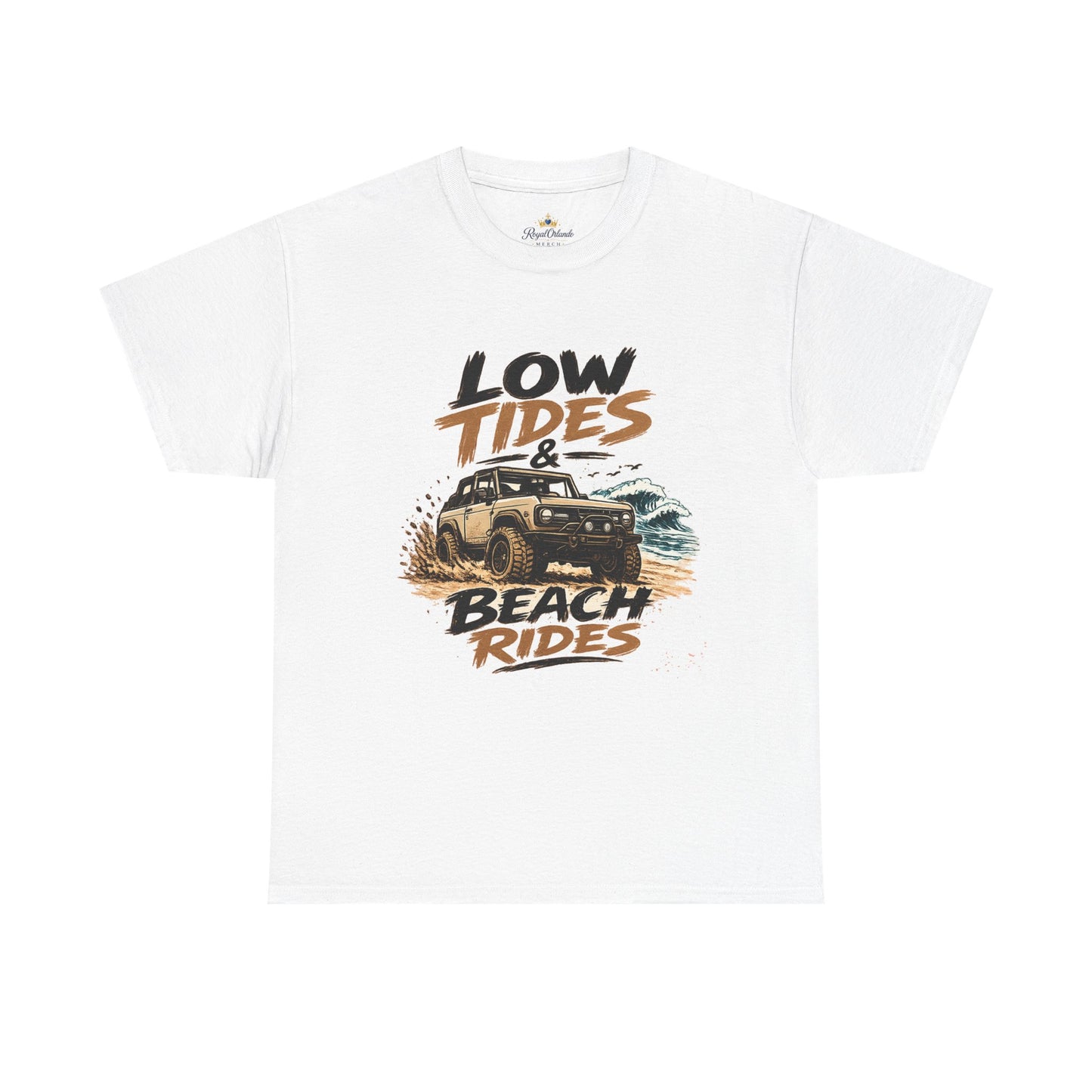 Low Tides & Beach Rides T-Shirt | 4x4 Beach Offroad Graphic