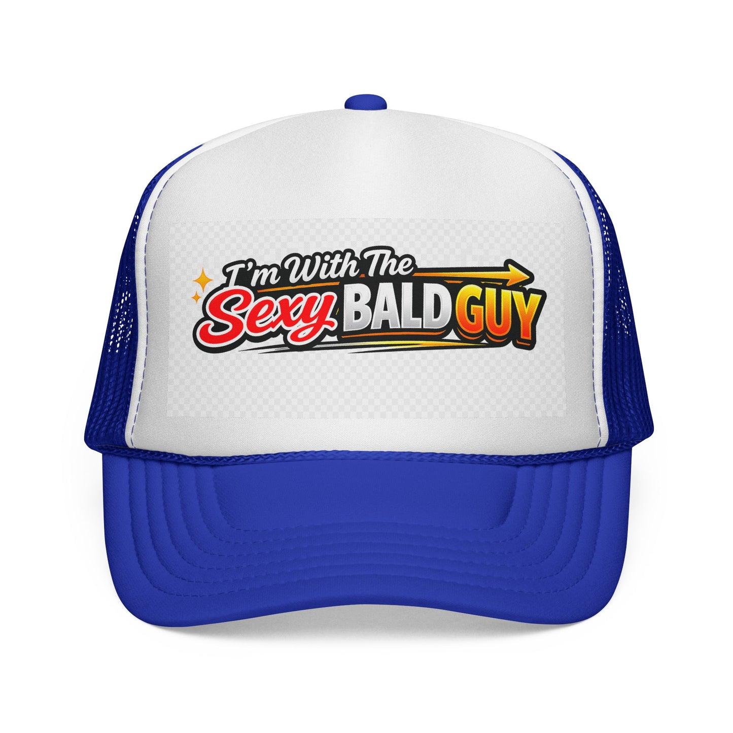 Im With The Sexy Bald Guy Trucker Cap | Funny Novelty Mesh Hat
