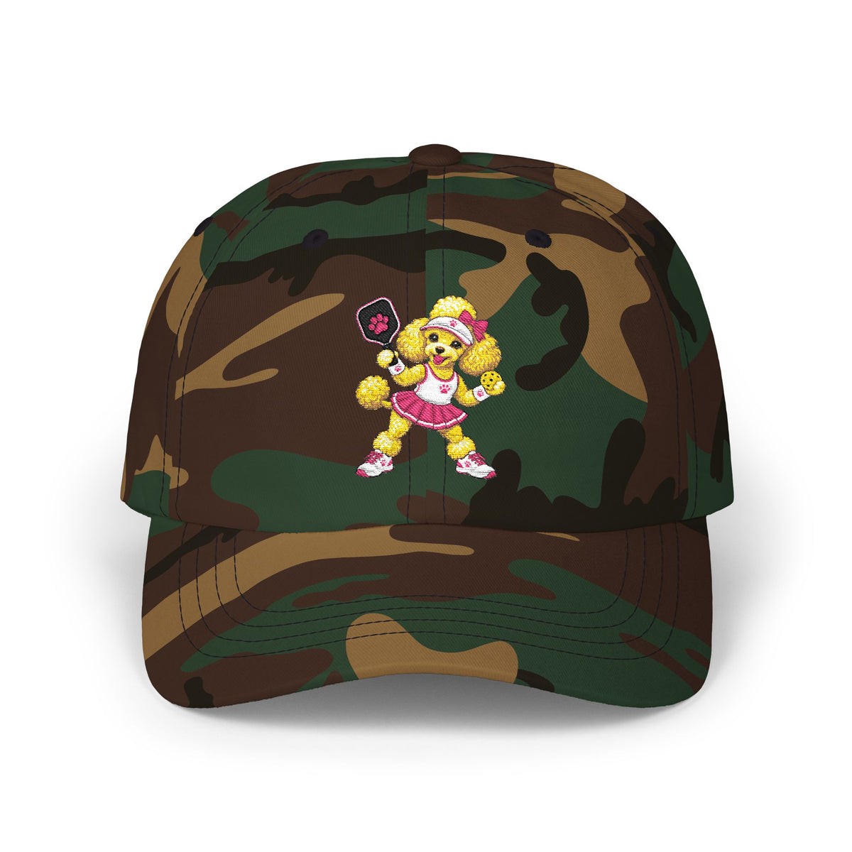 Pickleball Poodle Embroidered Classic Dad Cap