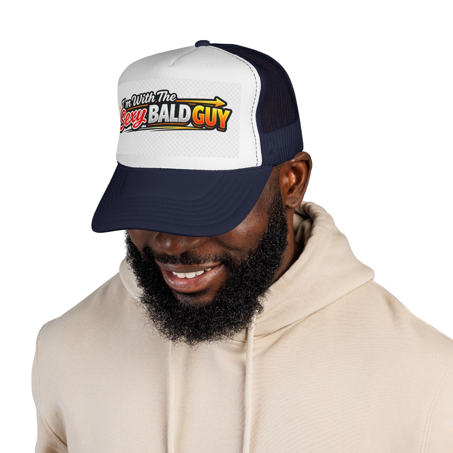 Im With The Sexy Bald Guy Trucker Cap | Funny Novelty Mesh Hat