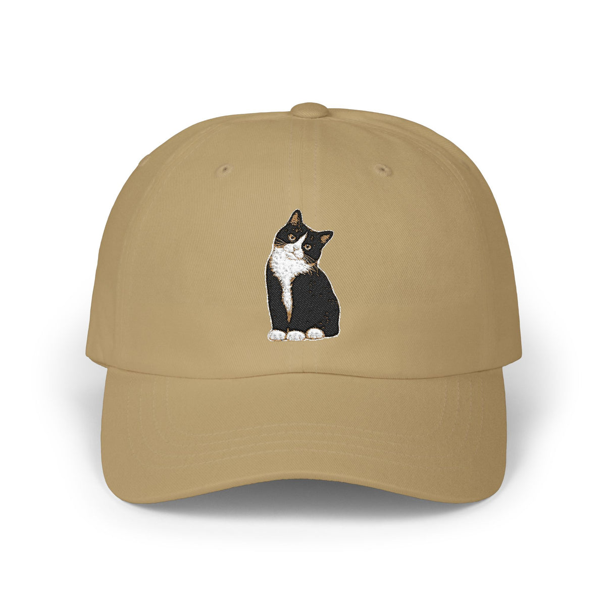 Tuxedo Cat Embroidered Classic Dad Cap