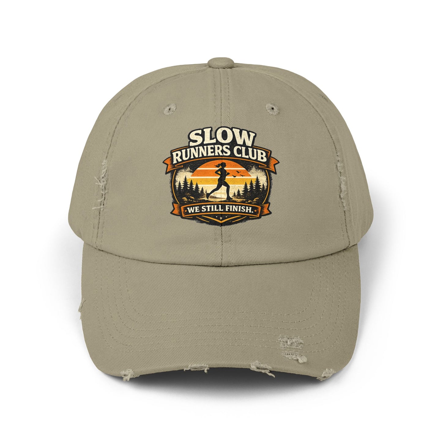 Slow Runners Club cap  We still finish | Distressed Running Hat, Funny Runner Logo