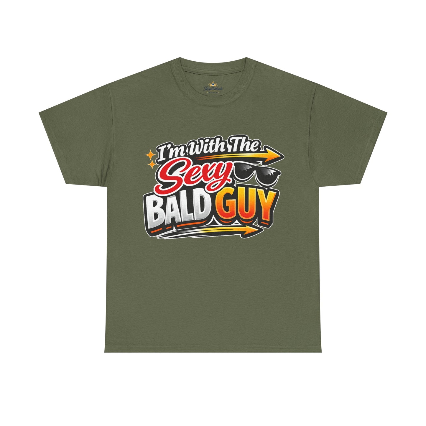 I'm With The Sexy Bald Guy T-Shirt | Funny Couple Tee, Sunglasses Graphic