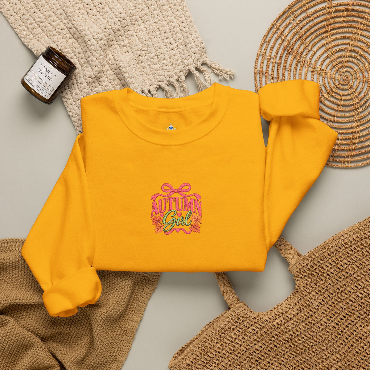 Autumn Girl 2026 Fall embroidered Unisex Heavy Blend™ Crewneck Sweatshirt