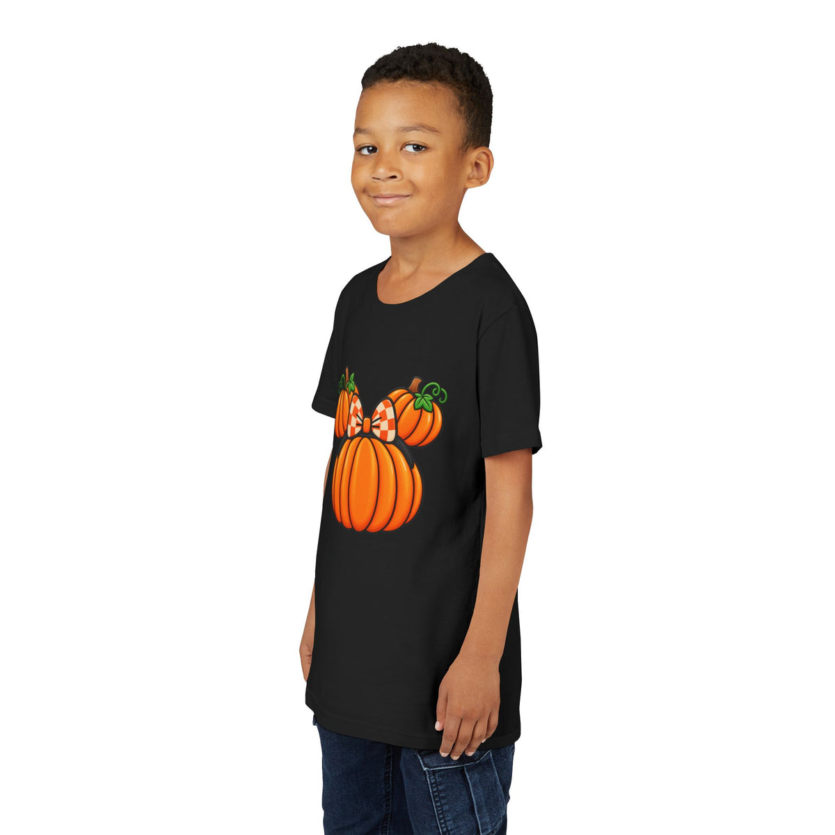 Fall Pumpkin Ears Youth Tee | Halloween Fall Pumpkin Tee