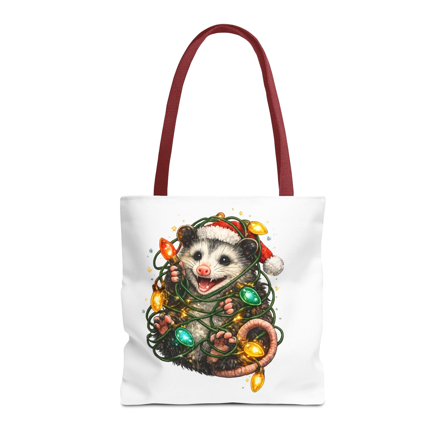 Christmas Opossum Tote Bag — Cute Holiday Animal Holiday Shopping Bag