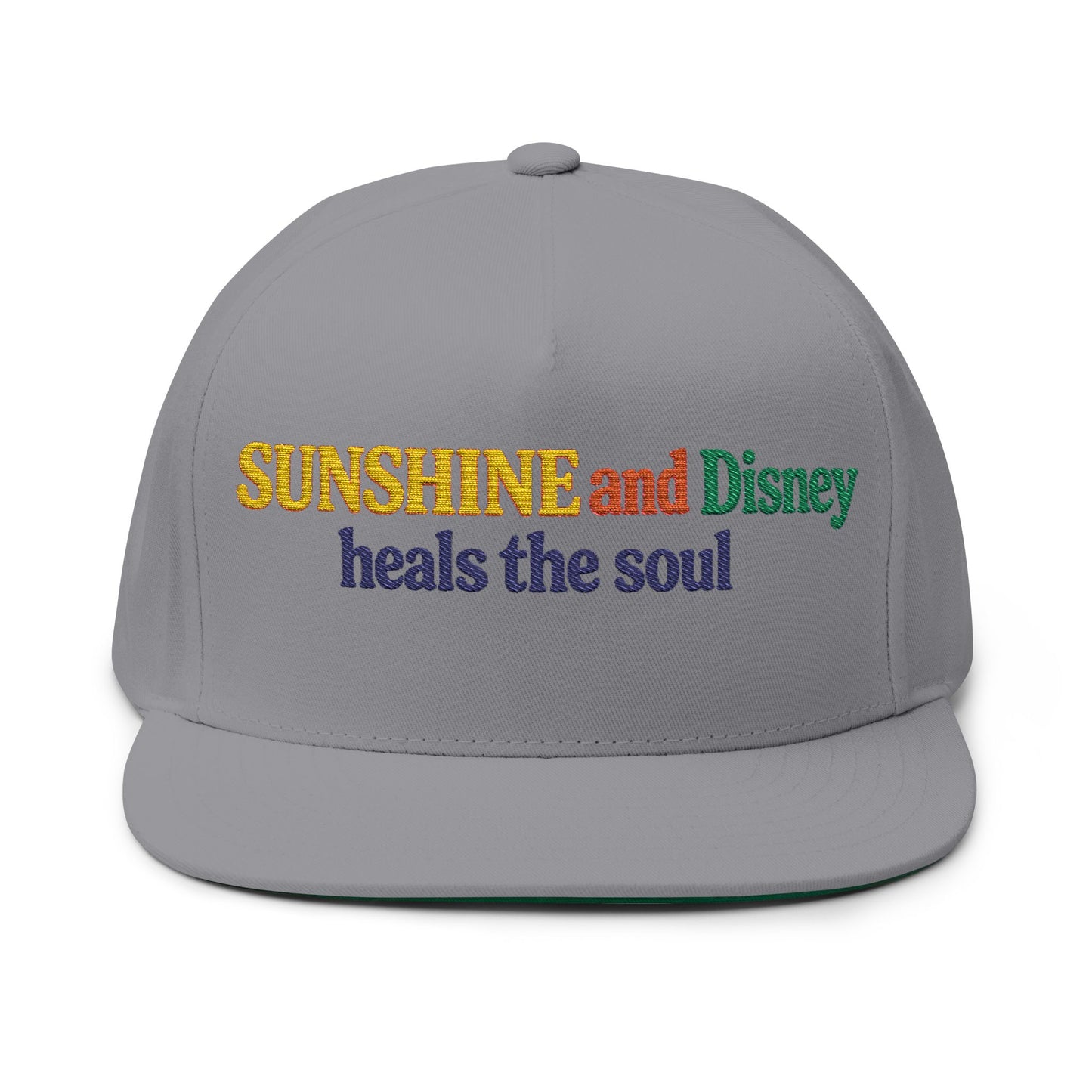 Sunshine and Disney heals the soul Flat Bill Cap | Embroidered Patch