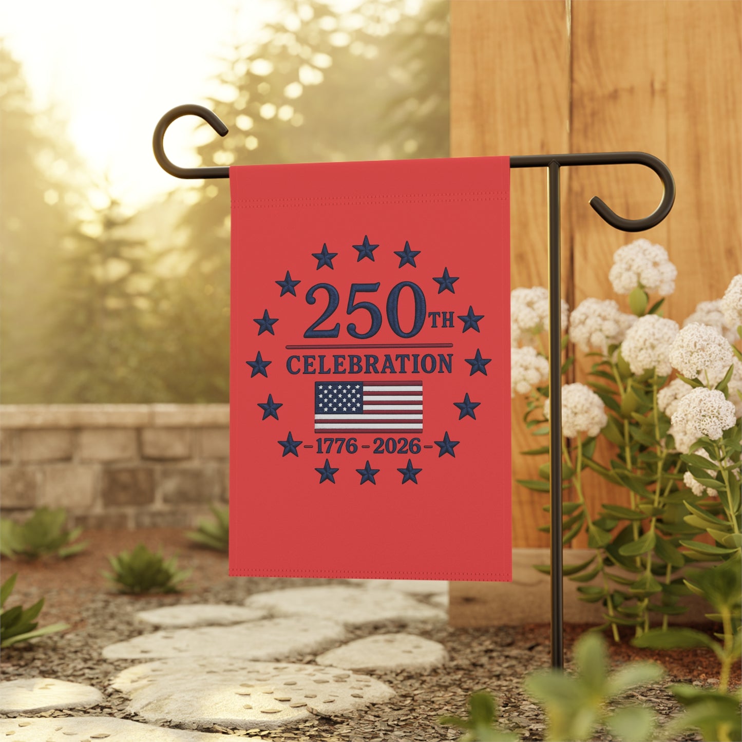 250th Celebration American Flag Garden Banner | 1776-2026 Patriotic USA