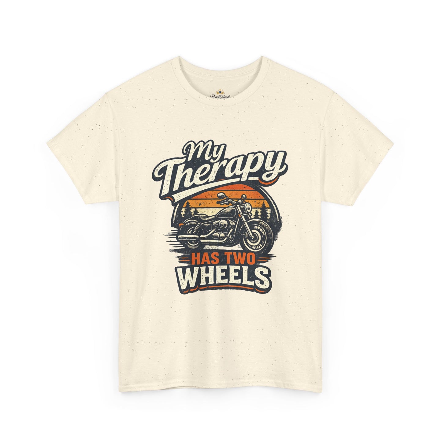 My Therapy Has Two Wheels Motorcycle Tee | Biker Riding Sunset Design