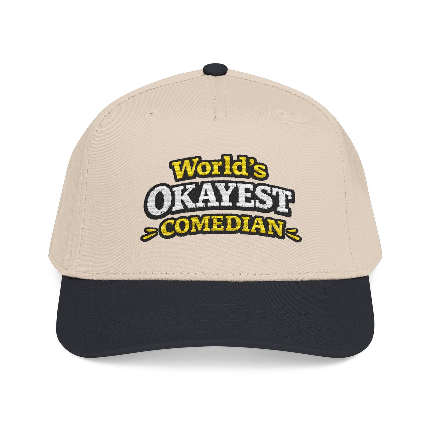 Dad Joke cap Worlds Okayest Comedian Mid Profile Baseball Cap